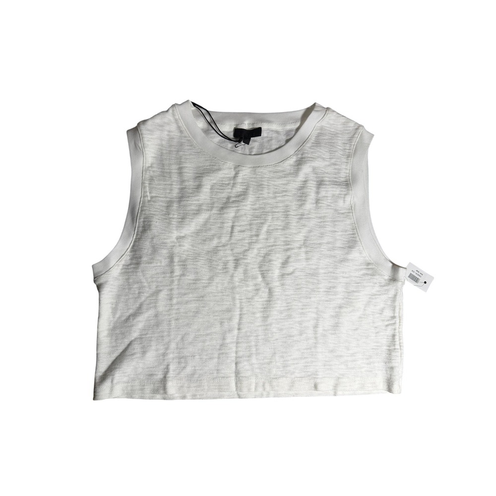 The Range White Textured Knit Cropped Sleeveless Top Size L